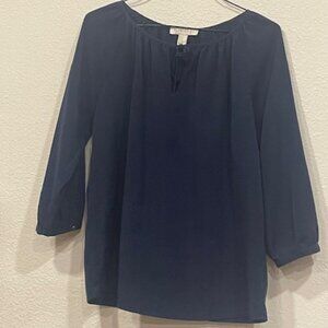 Navy blue long sleeve blouse